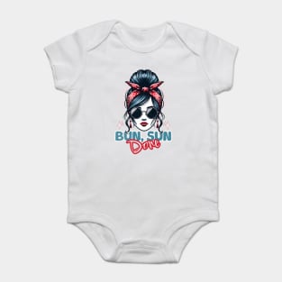 Messy Bun Mothers Funny Bun Sun Done Baby Bodysuit